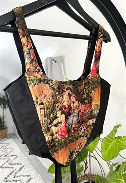 Handmade faux silk french tapestries corset