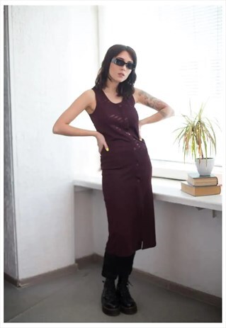VINTAGE 80'S PURPLE SLEEVELESS DRESS