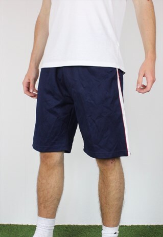 VINTAGE JAPANESE BASKETBALL SHORTS IN NAVY BLUE WITH LOGO