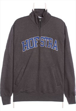 Champion 90's Hostra College Quarter Zip Sweatshirt Medium G