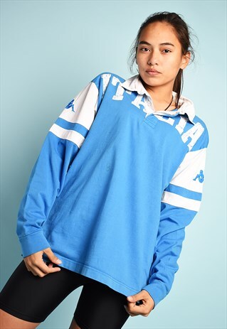 VINTAGE 90'S SPORTS KAPPA LOGO POLO LONG SLEEVE JUMPER TOP