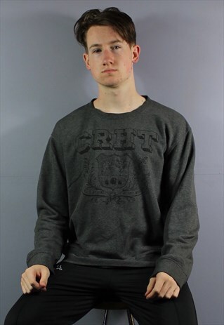 VINTAGE CARHARTT WORKWEAR SWEATSHIRT IN GREY WITH PRINTING