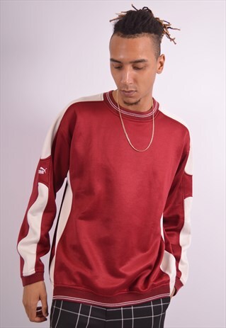 VINTAGE PUMA SWEATSHIRT JUMPER RED