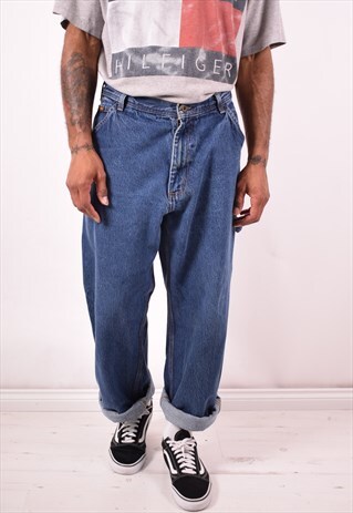 POLO RALPH LAUREN MENS VINTAGE JEANS W32 L32 BLUE 90S