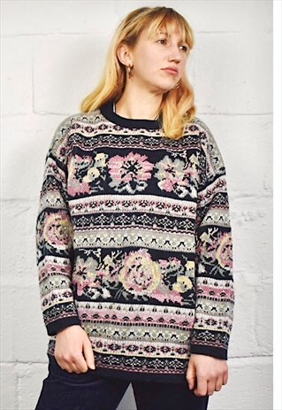 VINTAGE 90S FLORAL PATTERN JUMPER