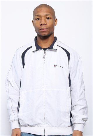 VINTAGE CHAMPION WHITE CHEST LOGO JACKET
