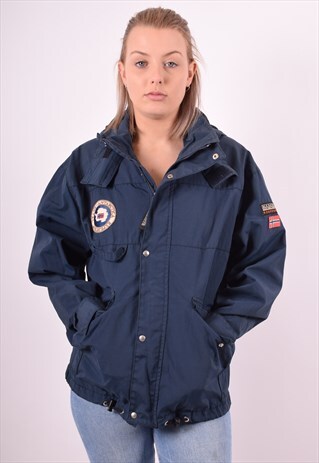 NAPAPIJRI WOMENS VINTAGE JACKET LARGE BLUE 90S