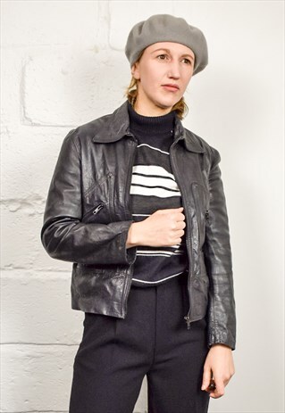 VINTAGE BLACK LEATHER JACKET
