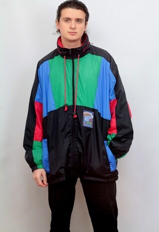 1990'S VINTAGE WINDBREAKER JACKET IN MULTICOLOUR