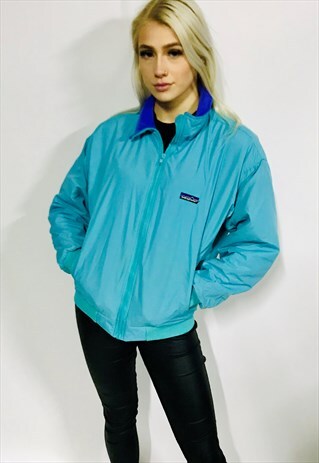 VINTAGE PATAGONIA FLEECE LINED JACKET OUTDOORS M TURQUIOSE
