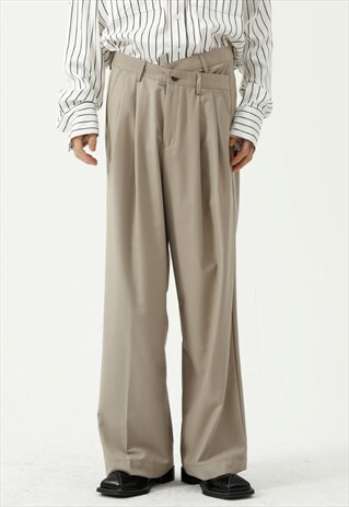 KALODIS CASUAL LOOSE WIDE-LEG TROUSERS