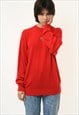 VINTAGE LAMBSWOOL RED OVERSIZED JUMPER SWEATER 2896