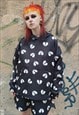 BROKEN HEART HOODIE HANDMADE LOVE EMOJI PULLOVER IN BLACK