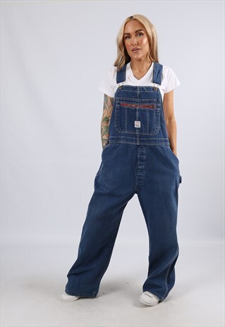 VINTAGE USA POINTER DENIM DUNGAREES WIDE LEG 16 XL (944G)