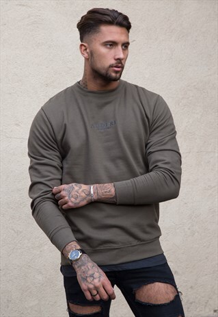 OLIVE EMBROIDERED SWEATER