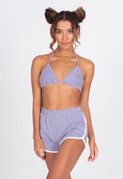 Terry Cloth Bikini Top - French Lavender