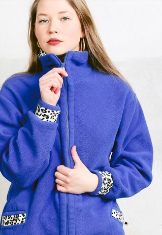 VINTAGE 80S ULTRAMARINE BLUE FLEECE JACKET