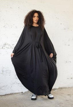 Caftan maxi jersey dress in draping oversized silhouette