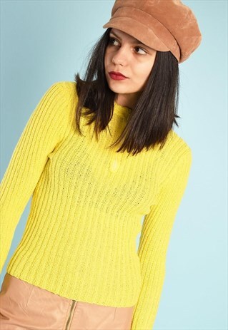 70'S RETRO RIBBED TEEN KNIT JUMPER