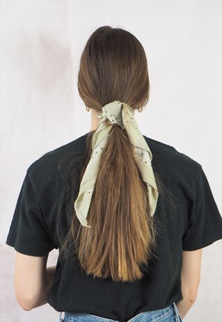 VINTAGE SAGE BANDANA SCARF