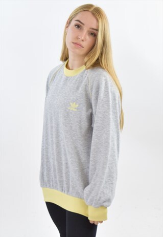 VINTAGE 90S GREY ADIDAS SWEATSHIRT JUMPER