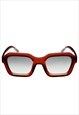 CLASSIC SUNGLASSES IN CLEAR BROWN WITH GREEN LENS