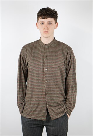 VINTAGE PATTERNED BROWN SHIRT