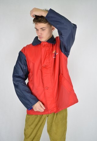 VINTAGE RED OVERSIZE RAVE PUFFER JACKET