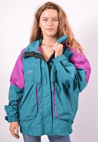 VINTAGE COLUMBIA WINDBREAKER JACKET TURQUOISE