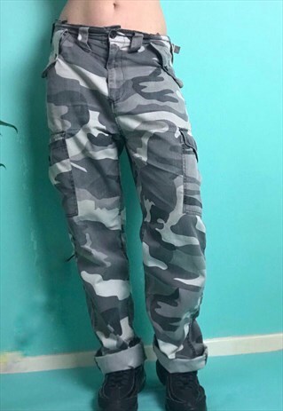 Y2K 90S CAMOUFLAGE CAMO COMBAT TROUSERS PANTS 12