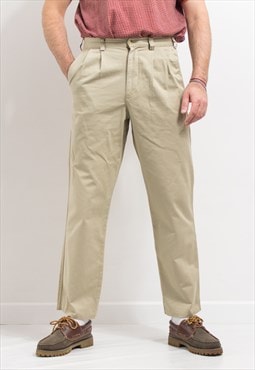 Timberland pleated denim pants in beige vintage