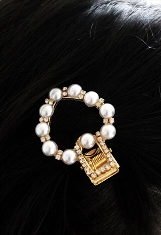 PEARL HEART HAIR CLIP