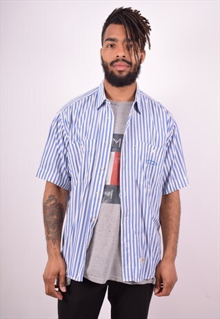LEVI'S MENS VINTAGE SHIRT LARGE BLUE STRIPES 90S
