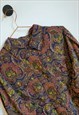 VINTAGE 80S PAISLEY ABSTRACT CRAZY PRINT BLOUSE SIZE 16-18 
