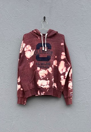 CHAMPION BURGUNDY BLEACHED HOODIE