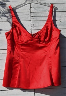 Just Cavalli stock red satin stretch chic bustier top