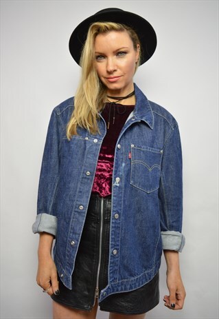 VINTAGE 90S LEVI'S BLUE WASH DENIM JACKET GRUNGE ROCKER