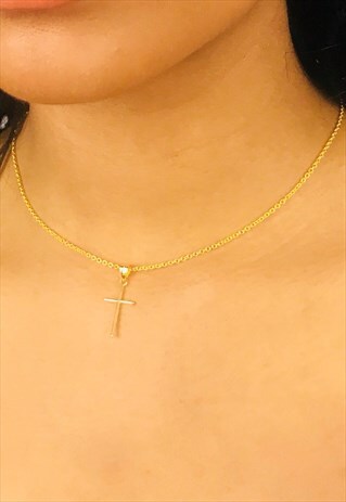 THE CROSS GOLD PLATED PENDANT NECKLACE