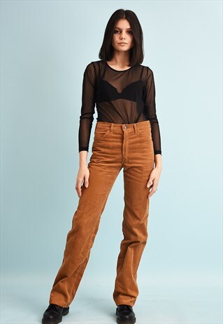 90'S RETRO REGULAR WAIST CORDUROY TROUSERS
