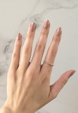 Everly: Dainty Gold Demi Pave Band Ring