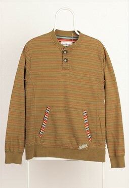 Vintage Billabong 1/4 buttons Striped Sweatshirt Green