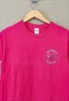 VINTAGE GOLF T SHIRT PINK SHORT SLEEVE WITH CHEST PRINT 90S