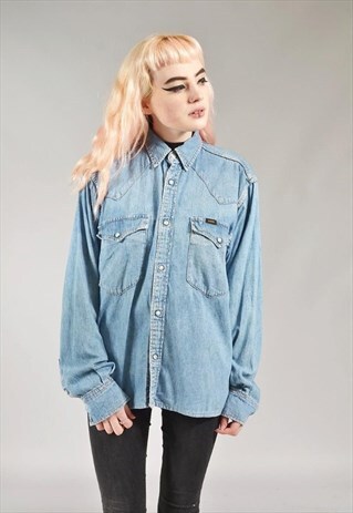 VINTAGE LEE LIGHT BLUE DENIM SHIRT
