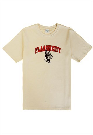 ORGANIC NATURAL TEE WITH TEAM DOBERMAN PRINT
