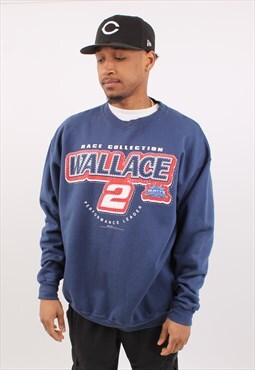 Vintage Chase Authentics Wallace Nascar Navy Sweatshirt