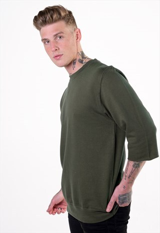 ESSENTIAL 3/4 SLEEVE JUMPER T-SHIRT - KHAKI GREEN