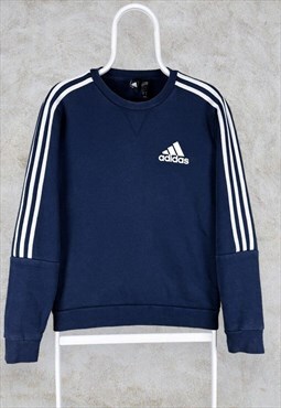 Adidas Sweatshirt Blue Striped Men's Small
