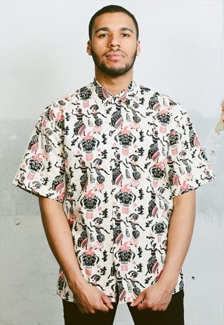 VINTAGE AFRICAN PATTERNED SHIRT