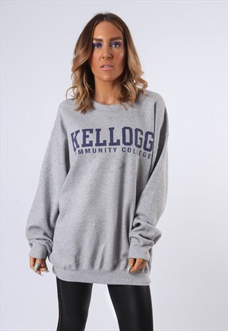 SWEATSHIRT JUMPER COLLEGE OVERSIZED LOGO UK 18 - 20 (PBP)