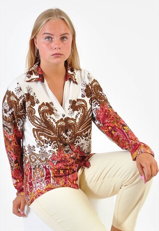 VINTAGE BLOUSE IN ABSTRACT PRINT